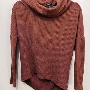 Express Women's Cowl Neck Sweater in Rust